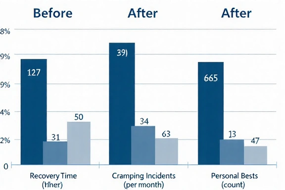 Infographic showing athletic performance metrics improving